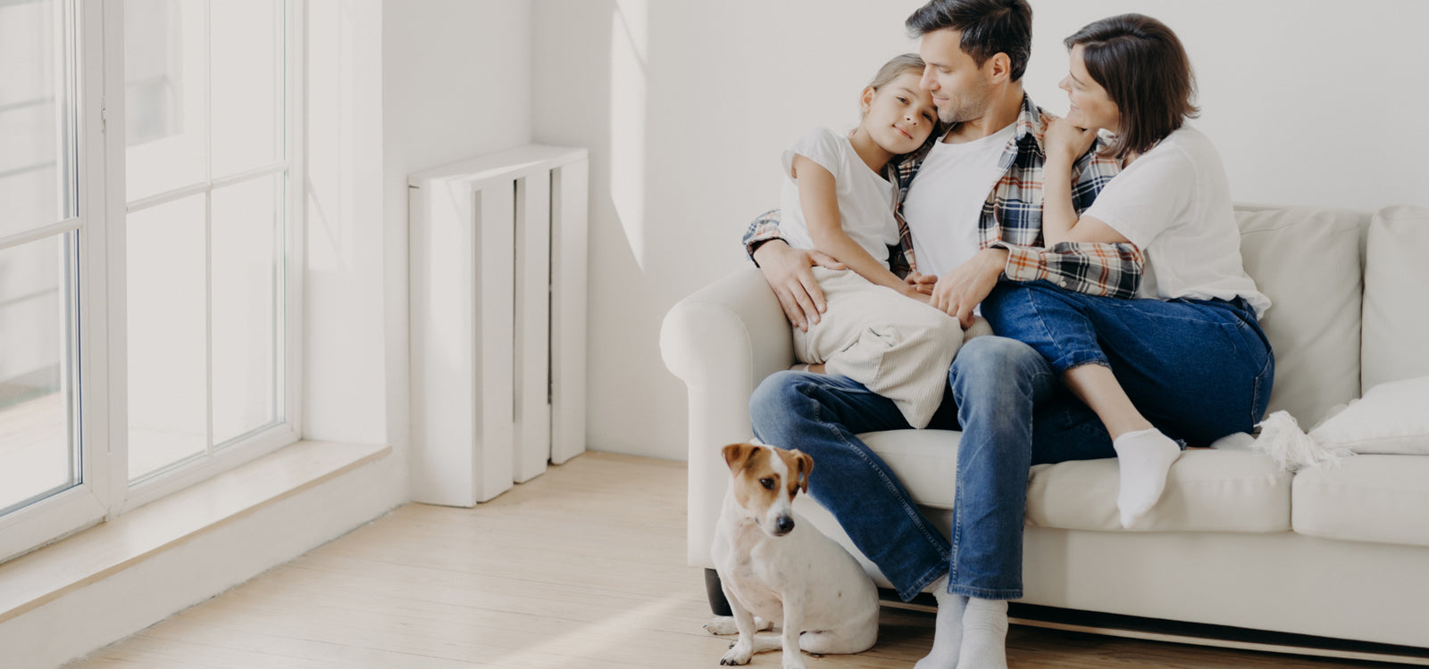 Family enjoying real-time smart home monitoring