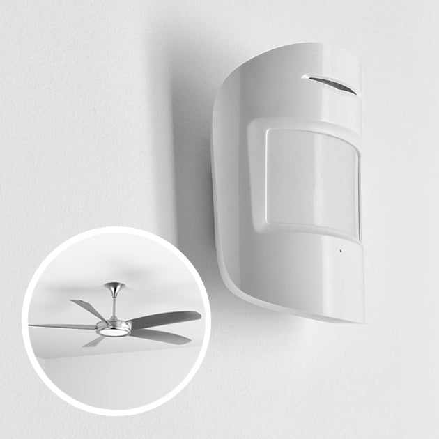 Wired motion sensor and smart fan can work together using Konnected and SmartThings