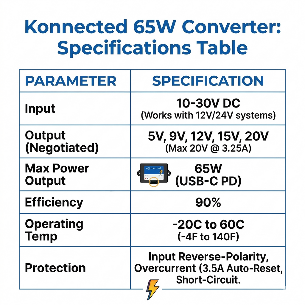 DC to USB-C Power Delivery (USB-PD) Fast Charging Converter