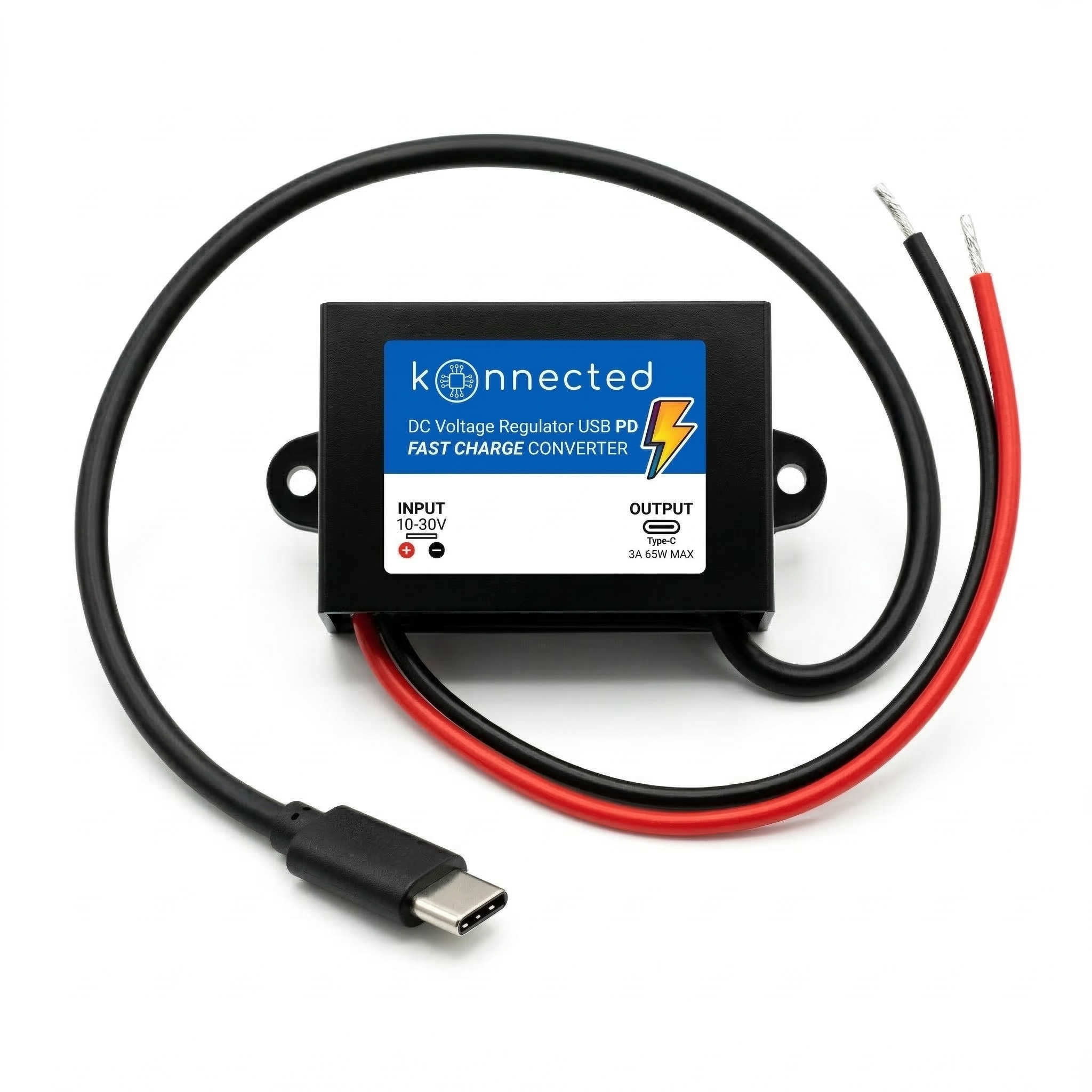 Konnected DC to USB-C Power Delivery Fast Charging Converter