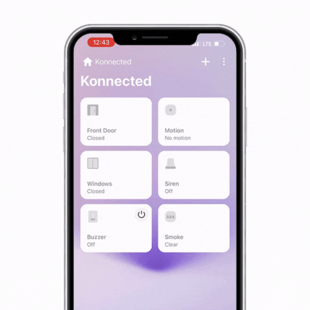 wired sensor status. real-time notifications to your smartphone